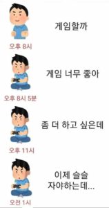 10대와 30대, 게임 이용 시간 비교