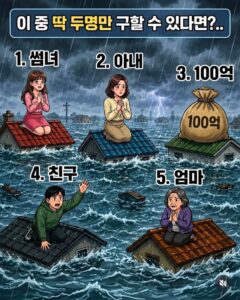 두 명만 구할 수 있다면 누구를 택하겠는가?