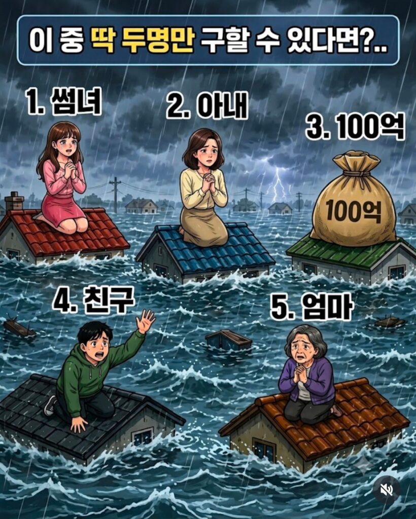 두 명만 구할 수 있다면 누구를 택하겠는가?