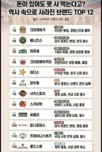 역사 속으로 사라진 브랜드들
