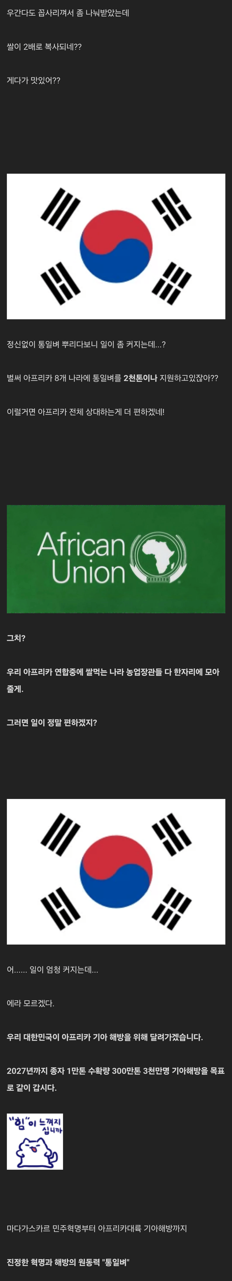 아프리카에 희망을 전하는 대한민국 쌀 'K-라이스 벨트'