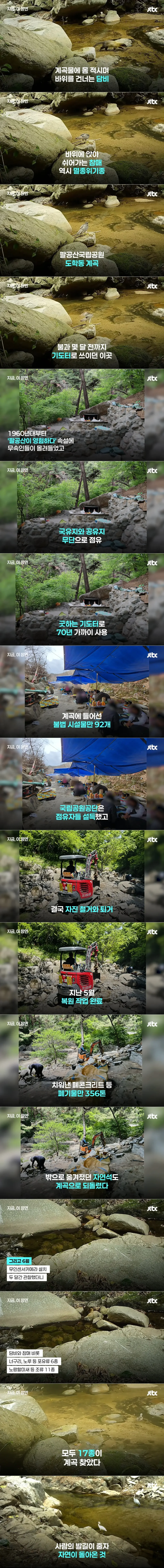 팔공산 근황: 70년간 무단 점유했던 시설물 철거 소식