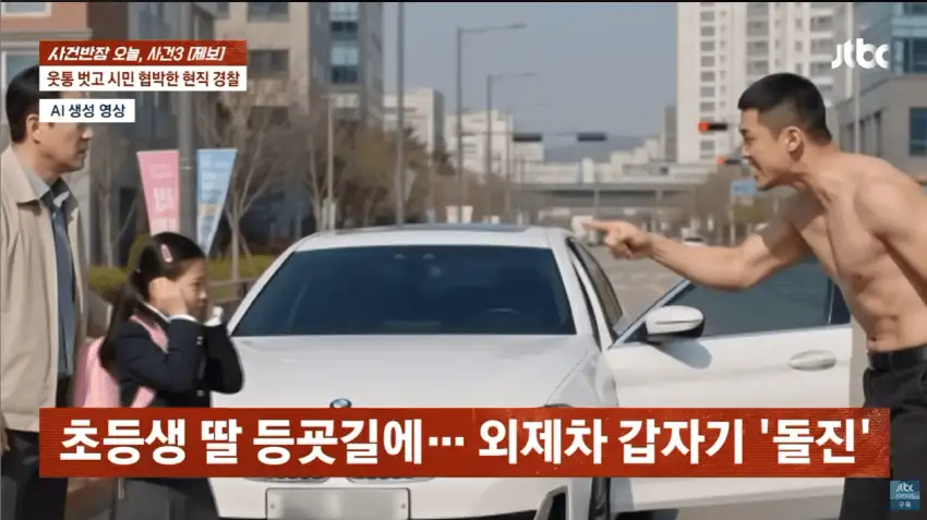 시민 협박한 경찰, 웃통 벗고 위협