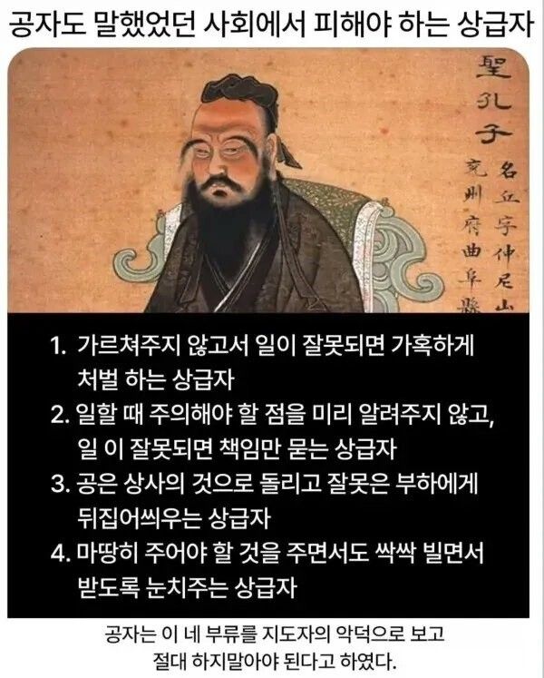 피해야 할 상급자에 대한 공자의 가르침
