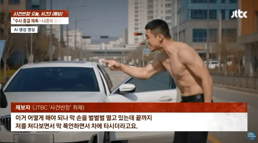 시민 협박한 경찰, 웃통 벗고 위협