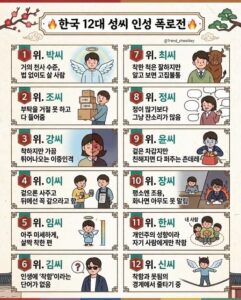 한국 12대 성씨 인성 폭로전
