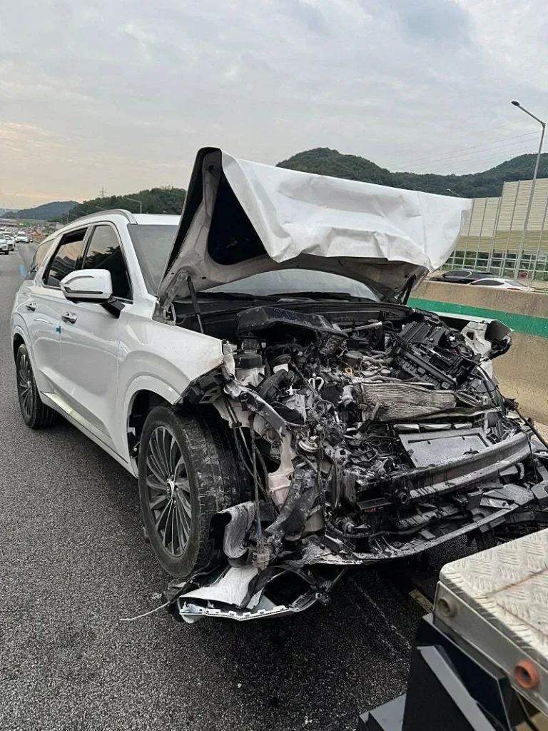 현대 펠리세이드, BYD 씨라이언과 크루즈 주행 중 추돌 사고.