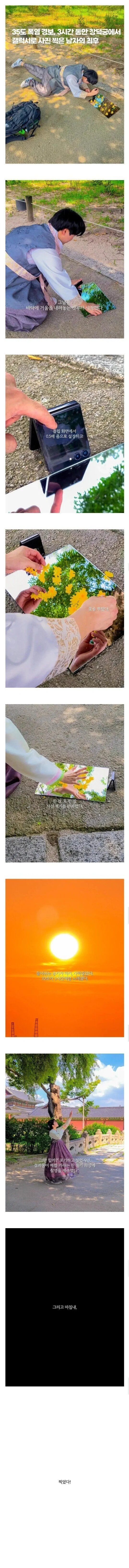 3시간 동안 창덕궁에서 사진 찍은 남자, 35도 폭염경보 속