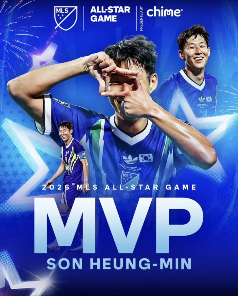 손흥민, 멀티골 기록하며 메이저리그 올스타 MVP 선정