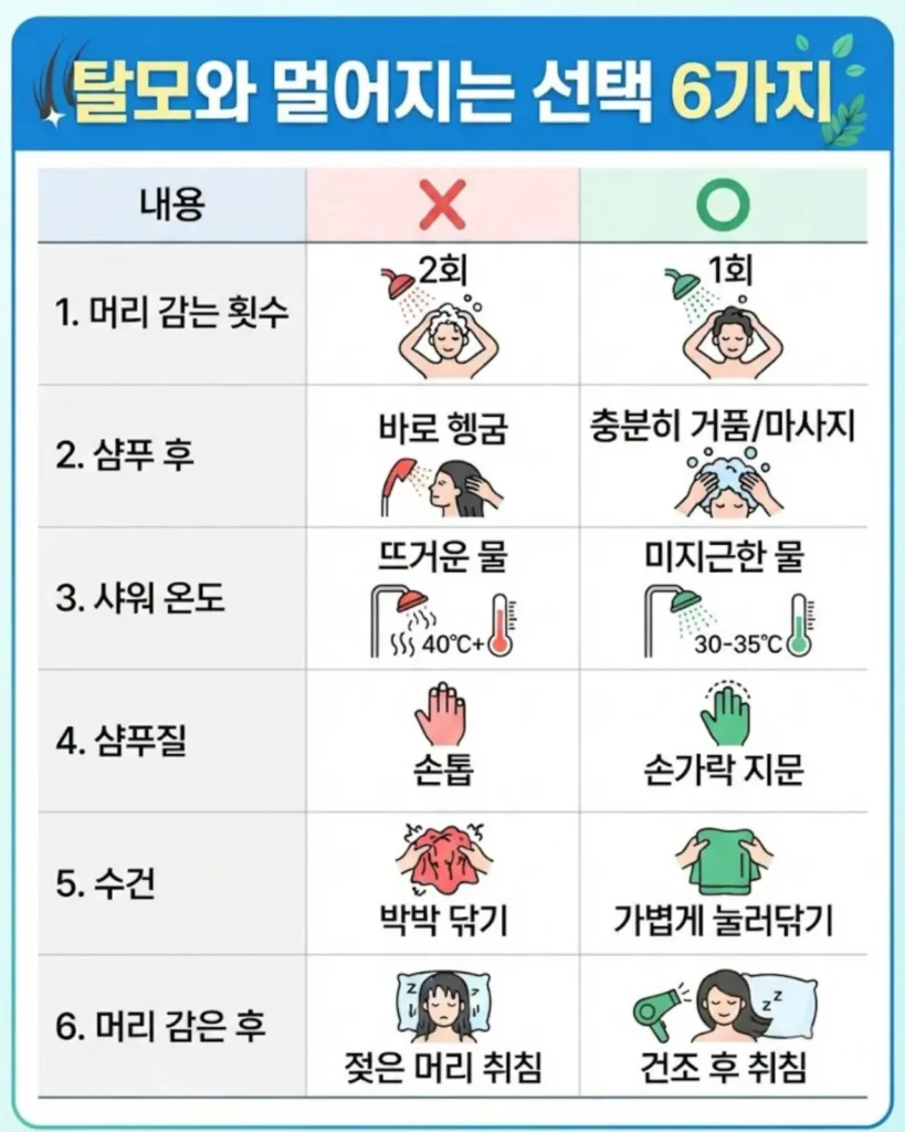 탈모와 멀어지는 습관 6가지