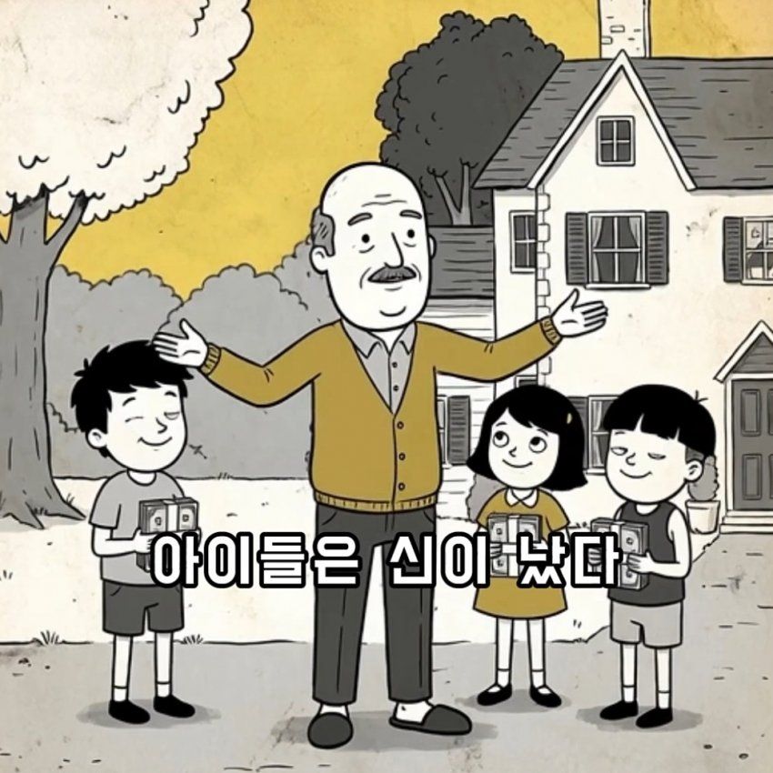 아이들이 시끄러울 때 부자가 돈을 준 까닭.toon