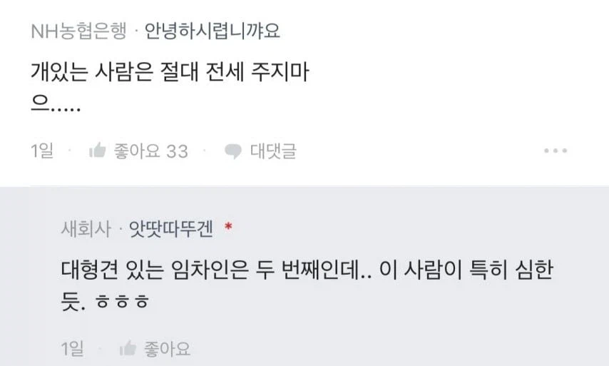 반려견 키우는 세입자, 받지 않는 것이 좋음