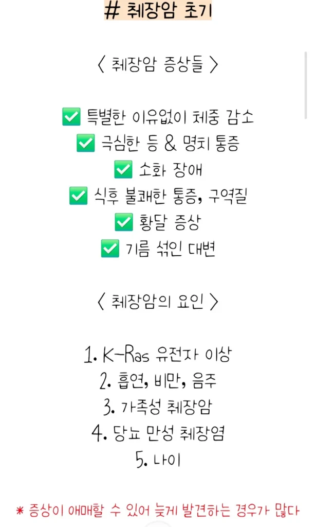 초기 암 의심 증상