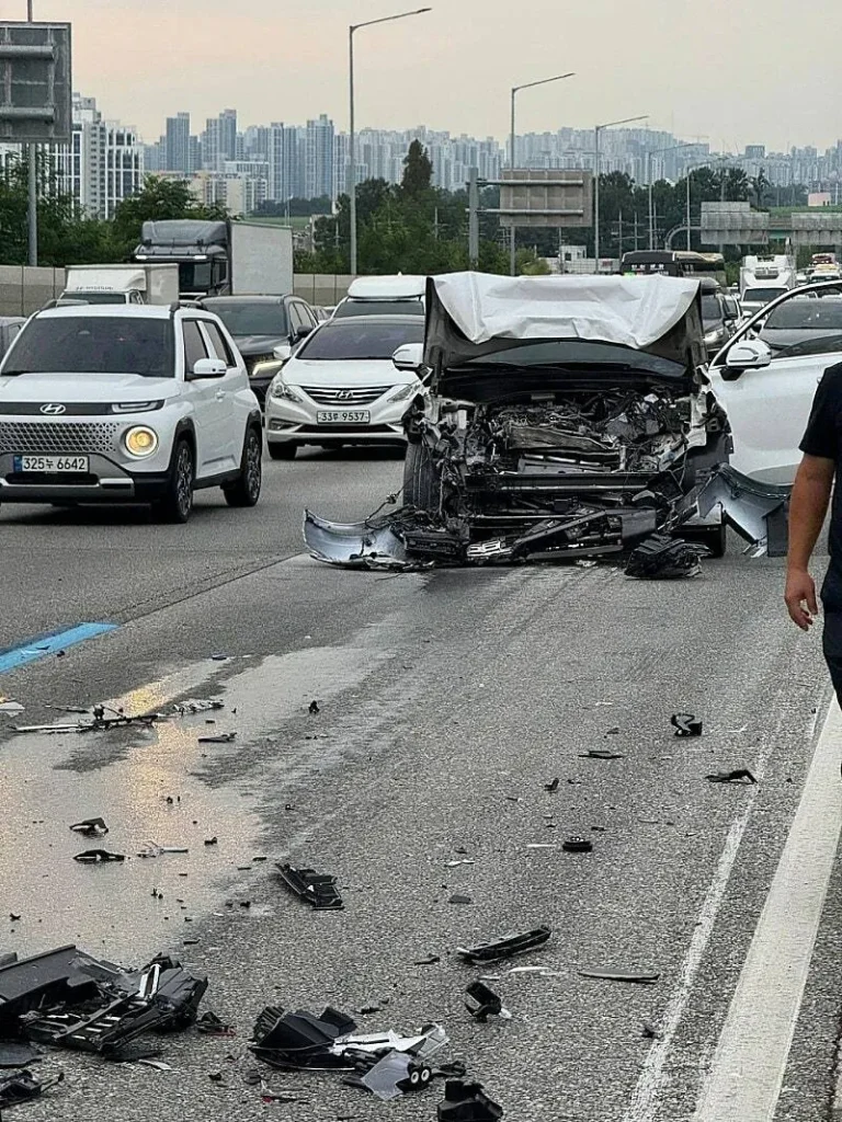 현대 펠리세이드, BYD 씨라이언과 크루즈 주행 중 추돌 사고.