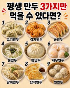 만약 평생 만두 3종류만 먹어야 한다면?