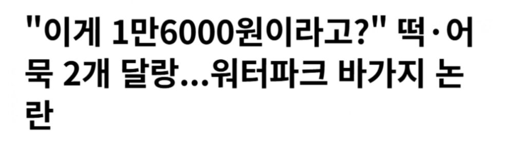 워터파크, "16,000원 떡볶이" 논란