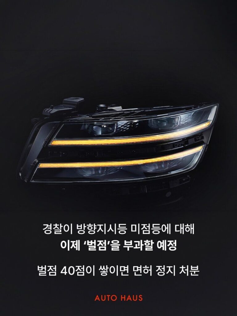 10월부터 깜빡이 안 켜면 면허 정지될 수도 있다.