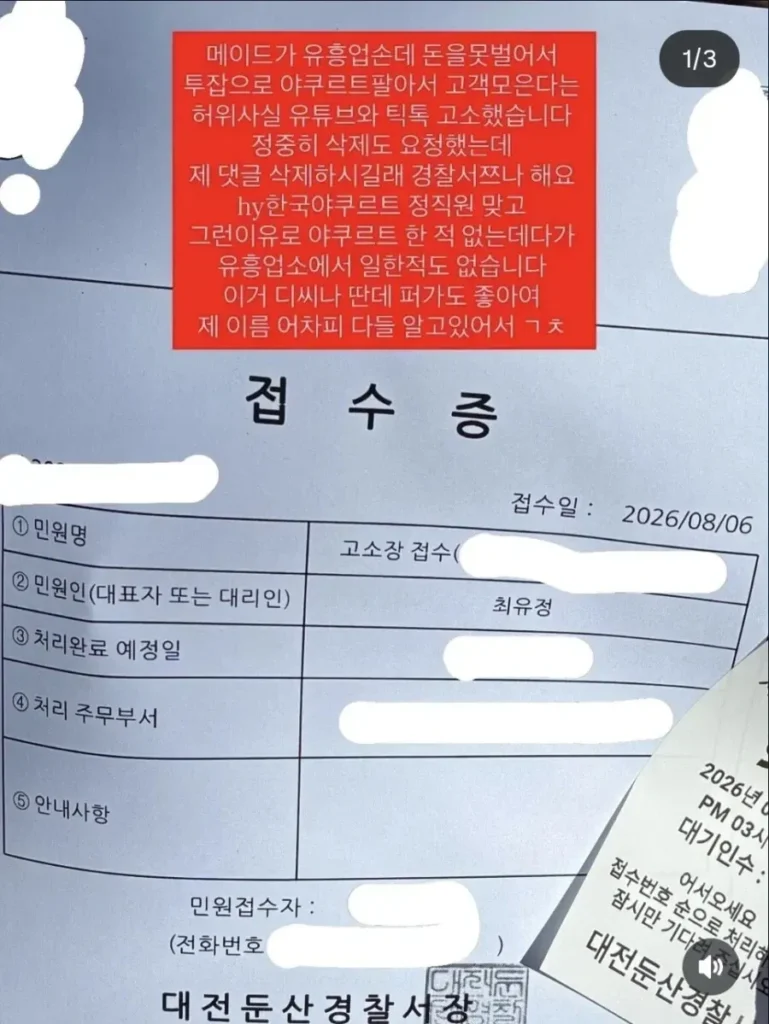 대전 야쿠르트 판매 소녀, 메이드 출신 근황 업데이트