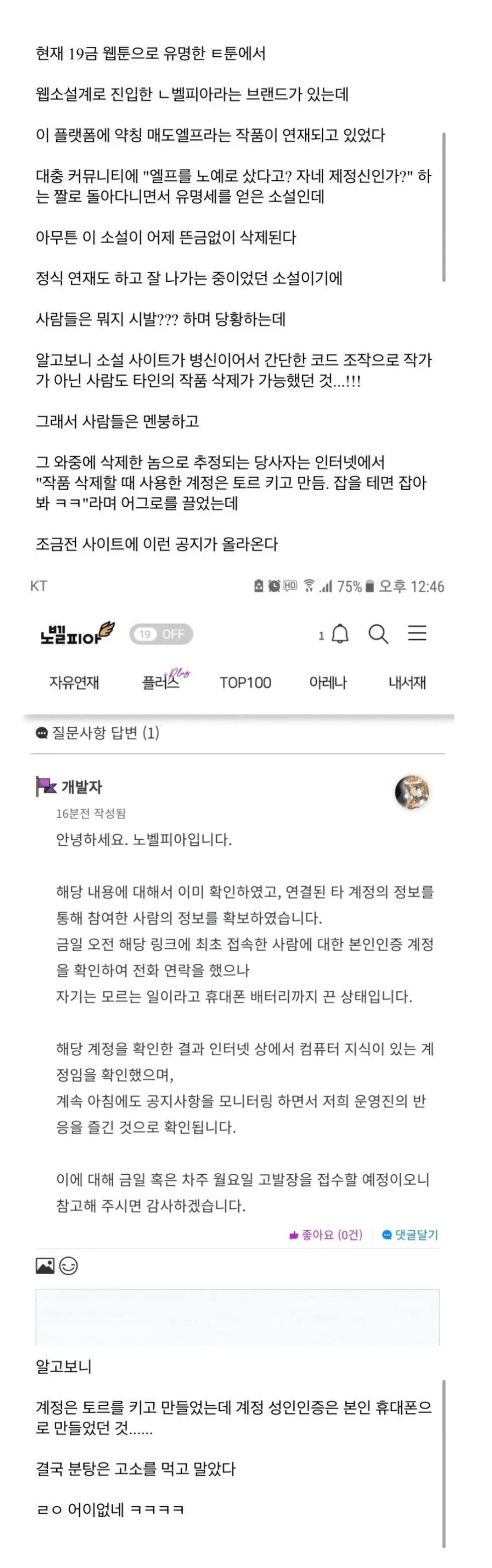 엘프 노예 소설, 삭제되다