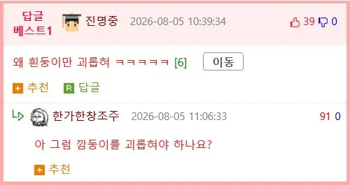 흰 강아지와 검은 강아지