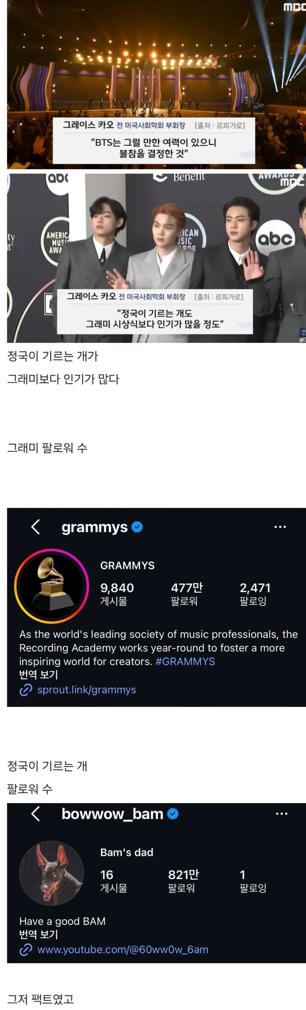 프랑스 언론, BTS 그래미 보이콧 선언에 대한 평가