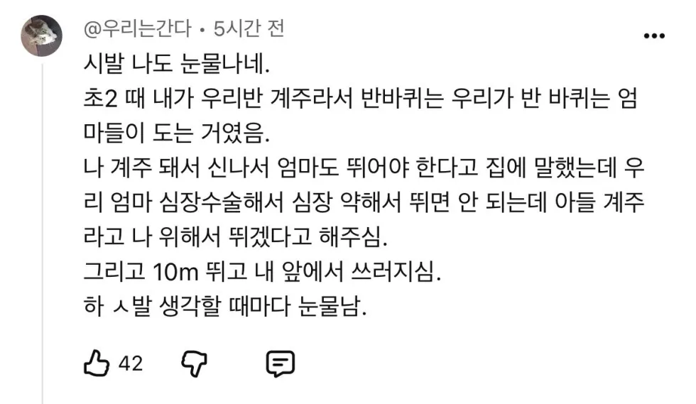 초등 운동회, 엄마가 쓰러진 사연
