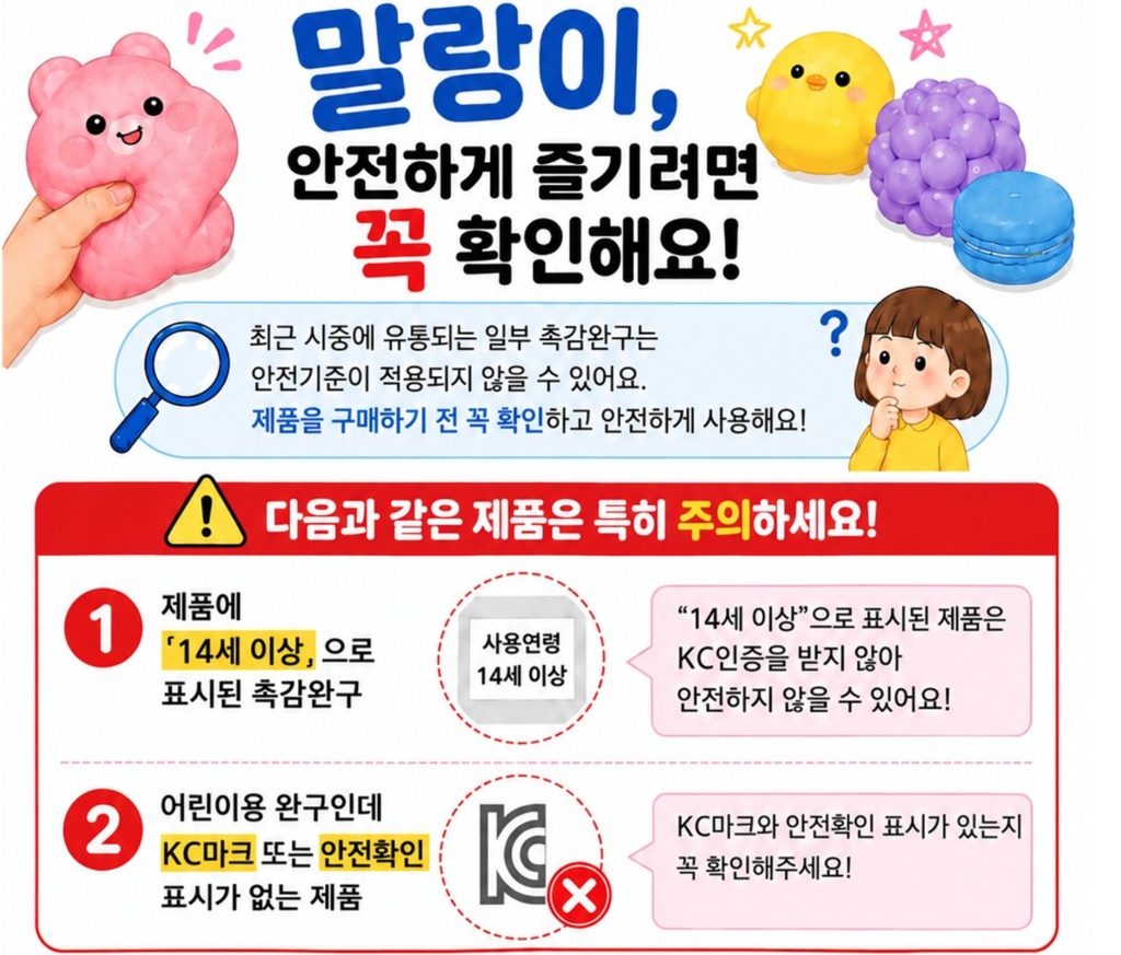 어린이 인기 '말랑이' 일부, 유해물질 기준치 초과 검출로 리콜 조치