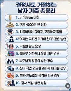 결정사도 거절하는 남자 기준 총정리