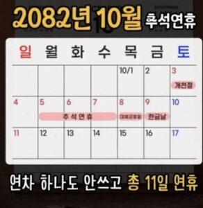 9일간의 전국민 연휴, 연차 사용 없이 즐기세요
