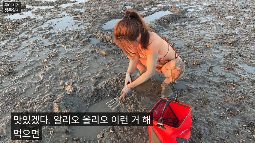 약후] 갯벌에서 식자재 해결하는 여자.jpg