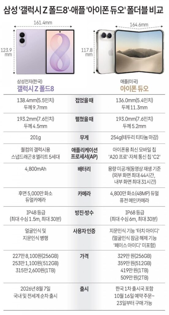 삼성과 애플의 폴더블 폰, 실물 비교 분석 ㄷㄷ