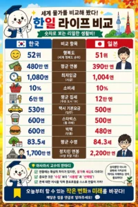 숫자로 본 현실적인 한일 생활 비교
