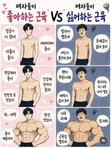 여성이 선호하는 근육과 비선호하는 근육 비교.jpg