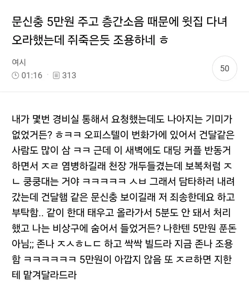 5만원으로 층간소음 해결한 후기