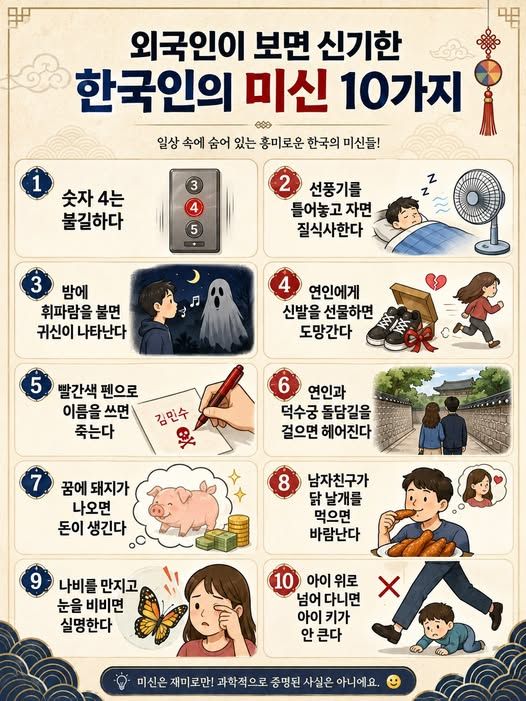 외국인이 신기해할 한국의 미신 10가지