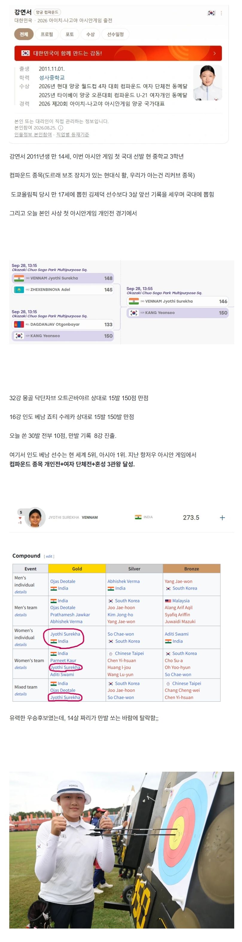 활 조가치 쏘는 한국