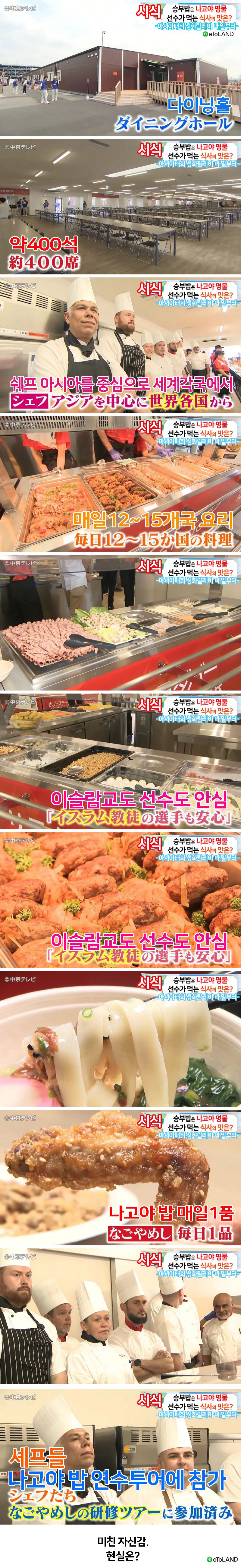 개막 한달 전 공개된 아시안게임 선수단 식단