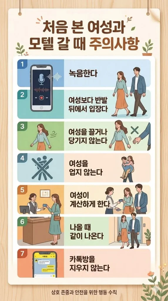 처음 만난 여성과 모텔 방문 시 유의할 점