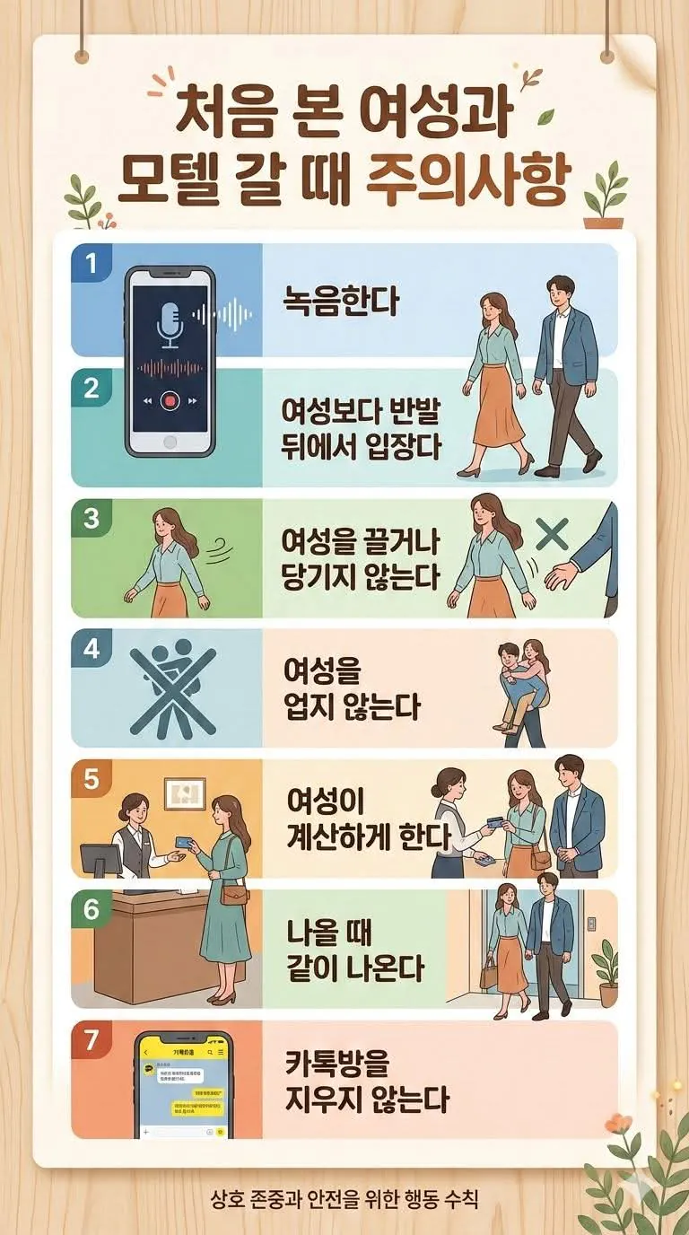 처음 만난 여성과 모텔 방문 시 유의할 점