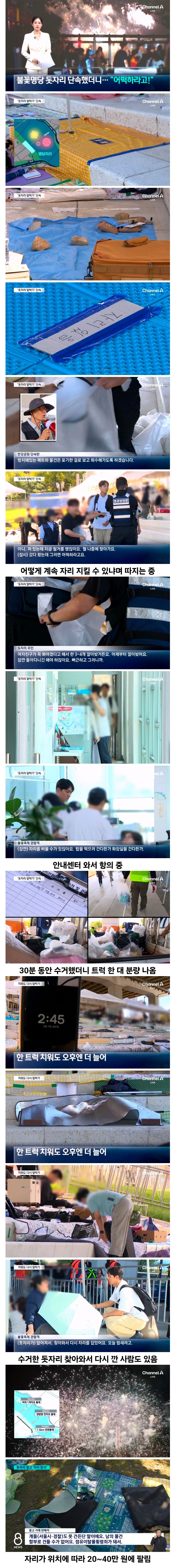 여의도 한강공원 돗자리 단속 후 결과