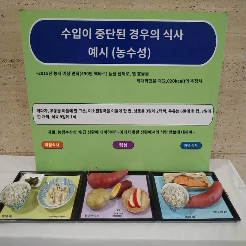 일본 수입 중단 시 식사 대안
