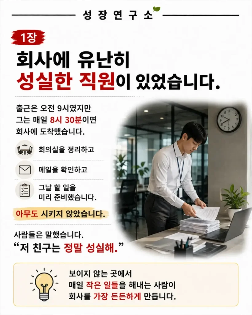 30분 일찍 출근하던 직원, 퇴사한 이유.jpg