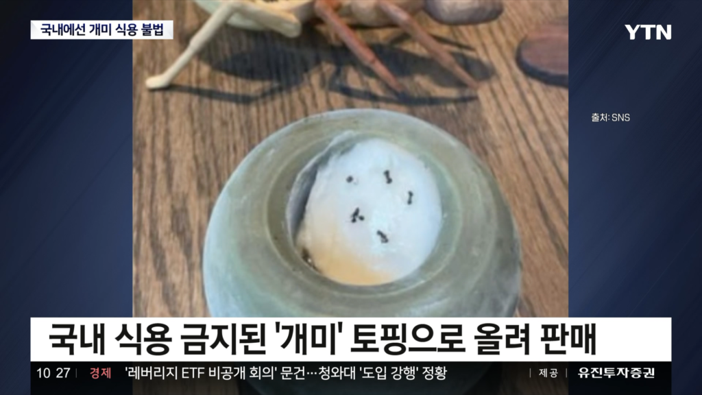 미슐랭 2스타 식당, 개미토핑 관련 벌금형 소식