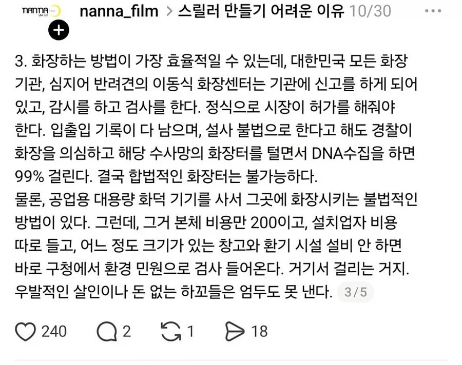 시신 처리, 한국에서 어려운 이유
