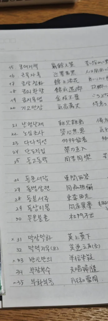 일본인, 한국어 학습 위해 사자성어 100개 암기 시작