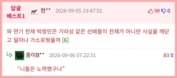 자신이 재능 없다고 느끼는 영화배우