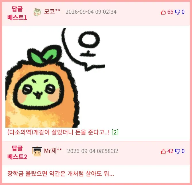 장학금으로 명태 다니던 교수
