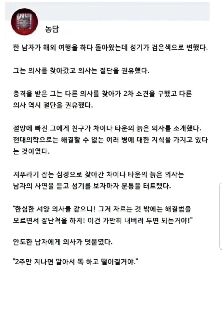 차이나타운의 노련한 의사