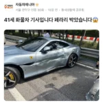 페라리 사고 회장님 선처했다는 주작글을 기사로 올림