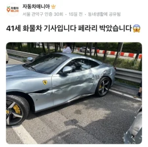페라리 사고 회장님 선처했다는 주작글을 기사로 올림